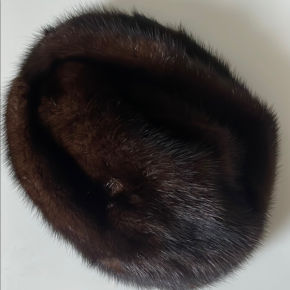 Kates Boutique Vintage Dark Brown Real Fur Hat